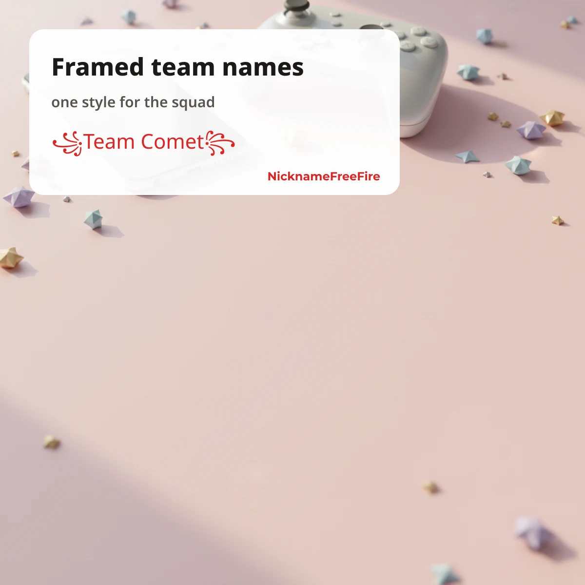 Symbol-framed Free Fire guild team names