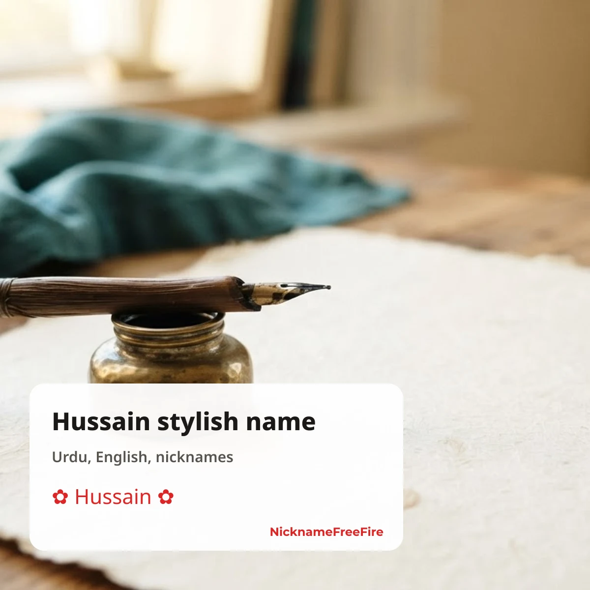 Hussain Urdu stylish name to copy