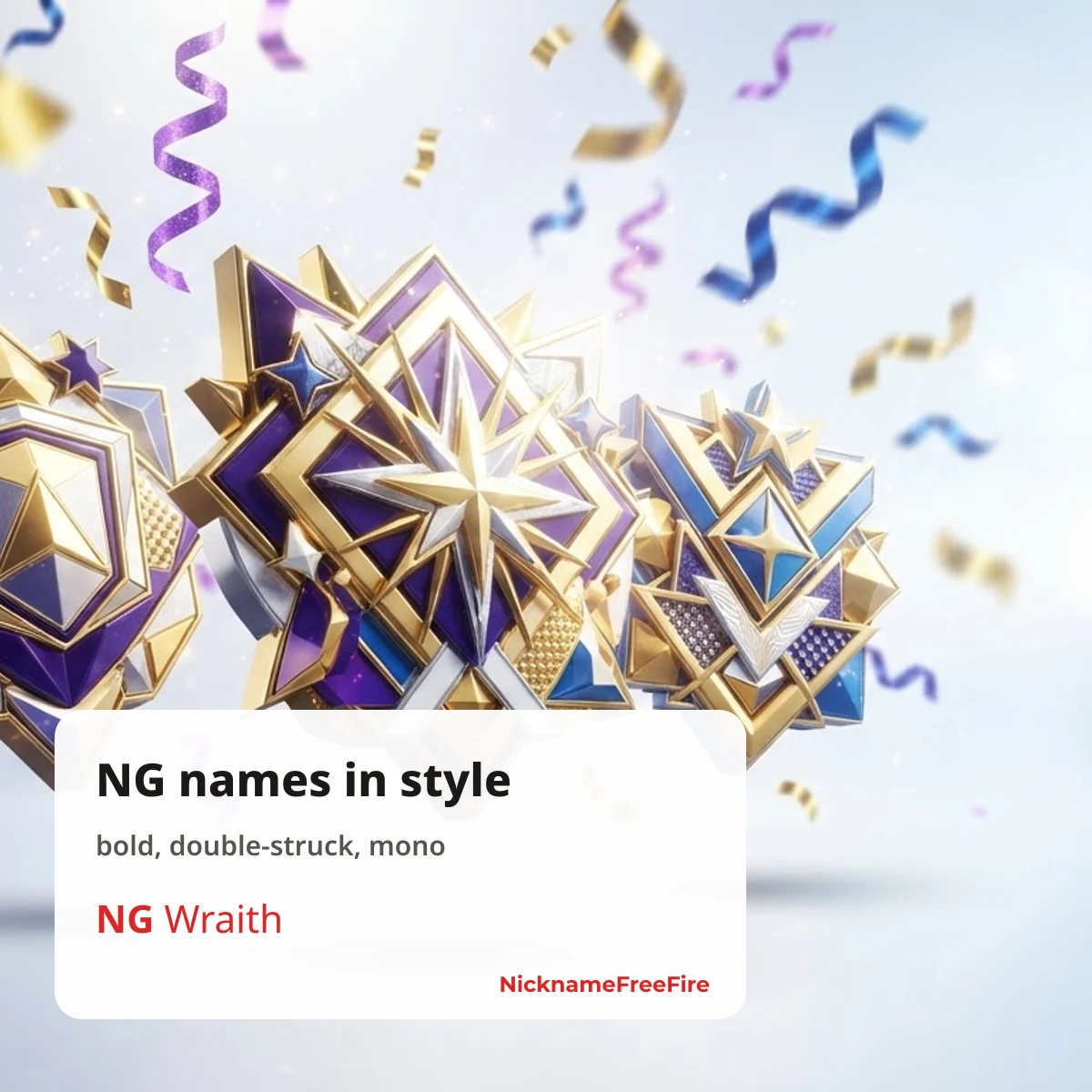 NG esports guild names in bold style