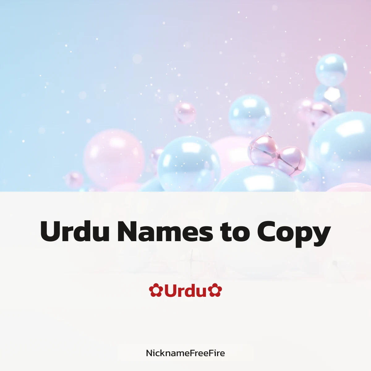 Urdu boy and girl names to copy for Free Fire